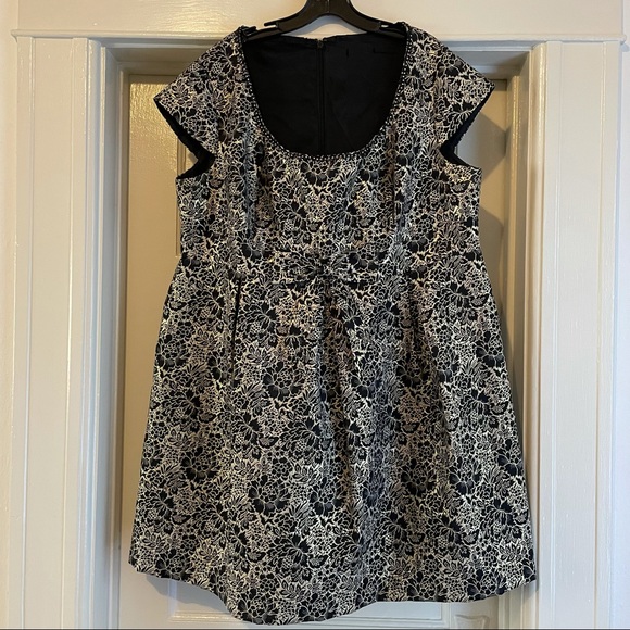 Vintage Dresses & Skirts - Vintage plus size brocade babydoll mini dress